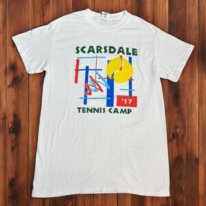 Vintage Scarsdale ’17 Tennis Camp Tee | Retro Sportswear | Size L